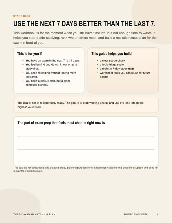 The 7-Day Exam Catch-Up Plan