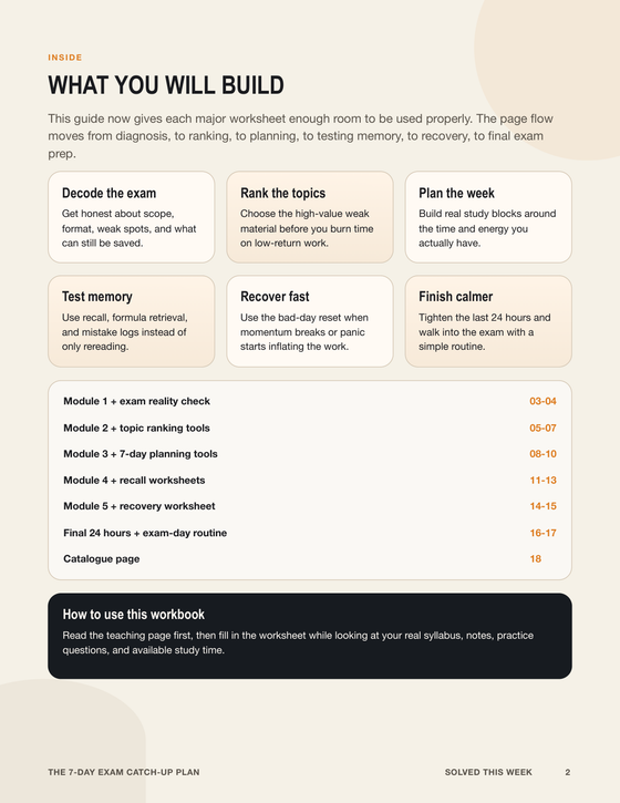 The 7-Day Exam Catch-Up Plan