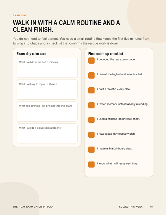 The 7-Day Exam Catch-Up Plan