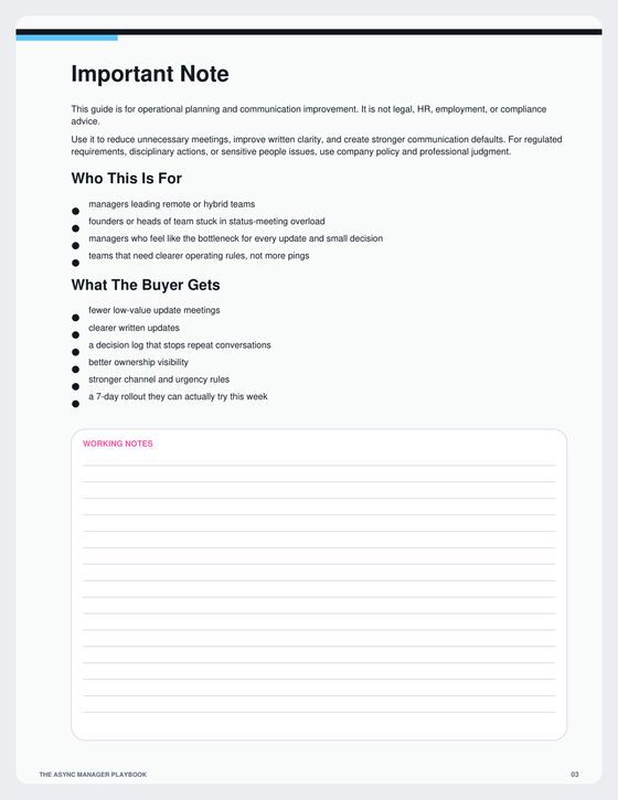 The Async Manager Playbook