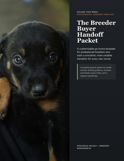 The Breeder Buyer Handoff Packet cover