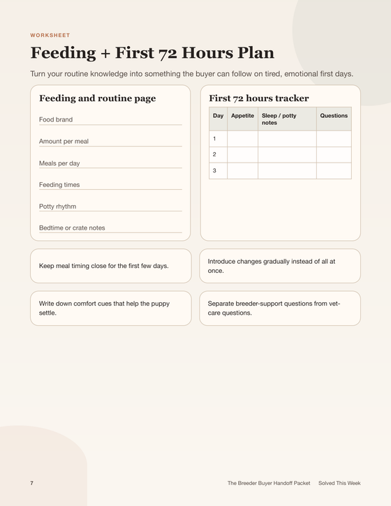 The Breeder Buyer Handoff Packet