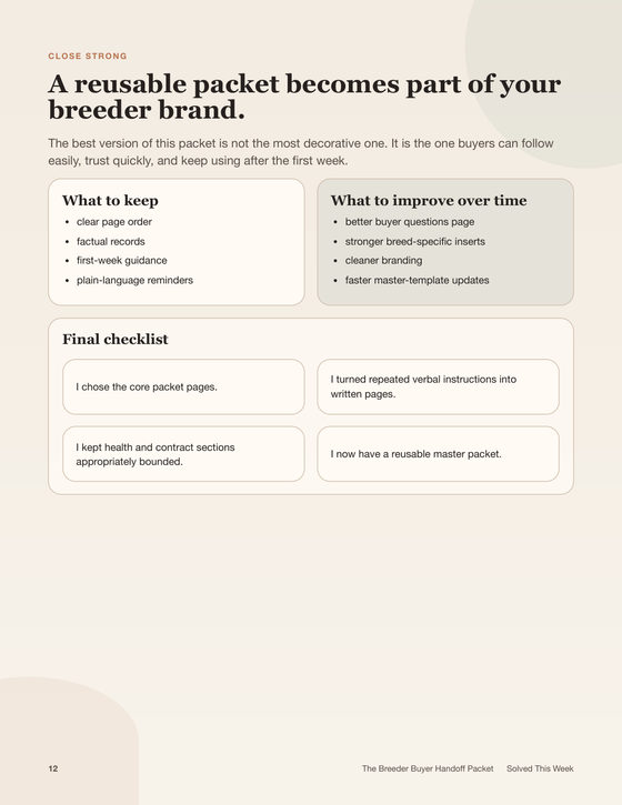 The Breeder Buyer Handoff Packet