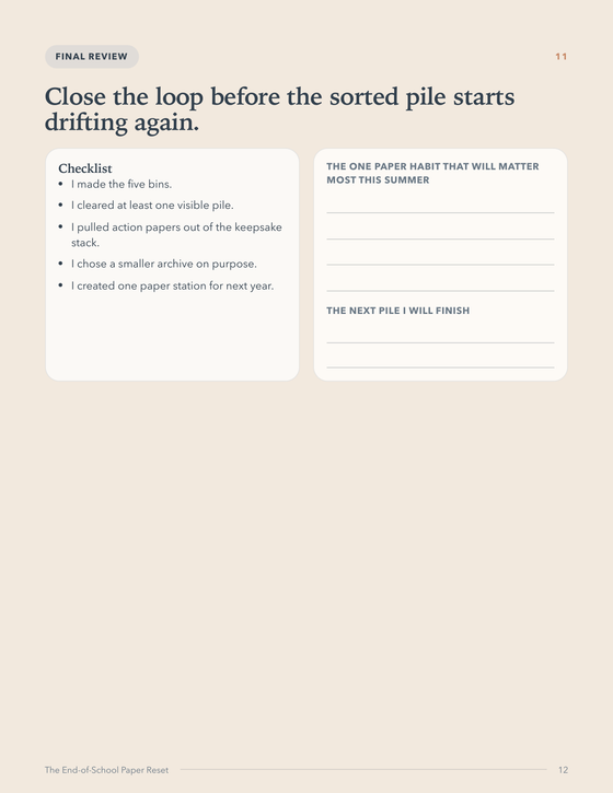 The End of School Paper Reset