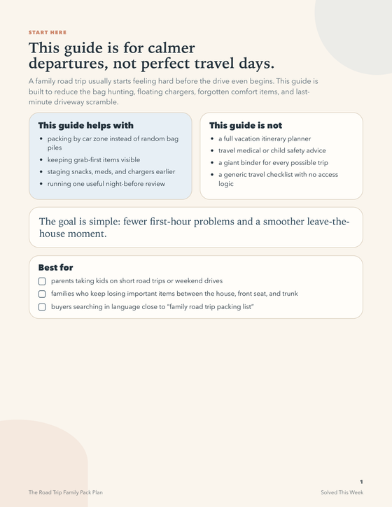 The Road Trip Family Pack Plan
