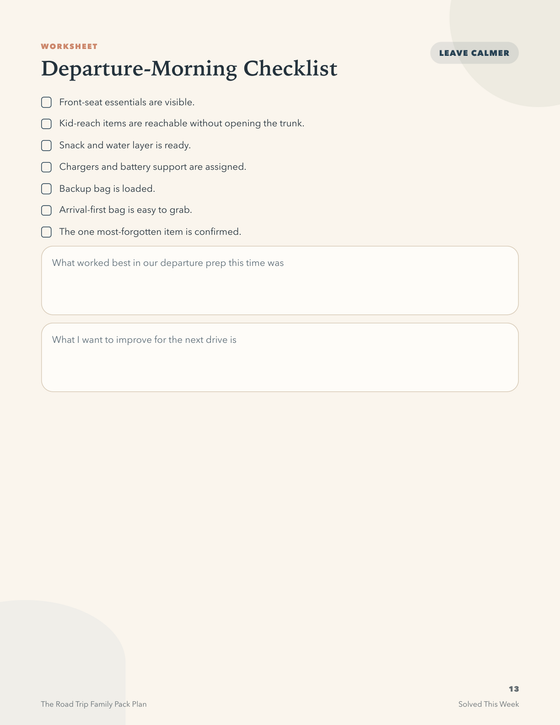 The Road Trip Family Pack Plan
