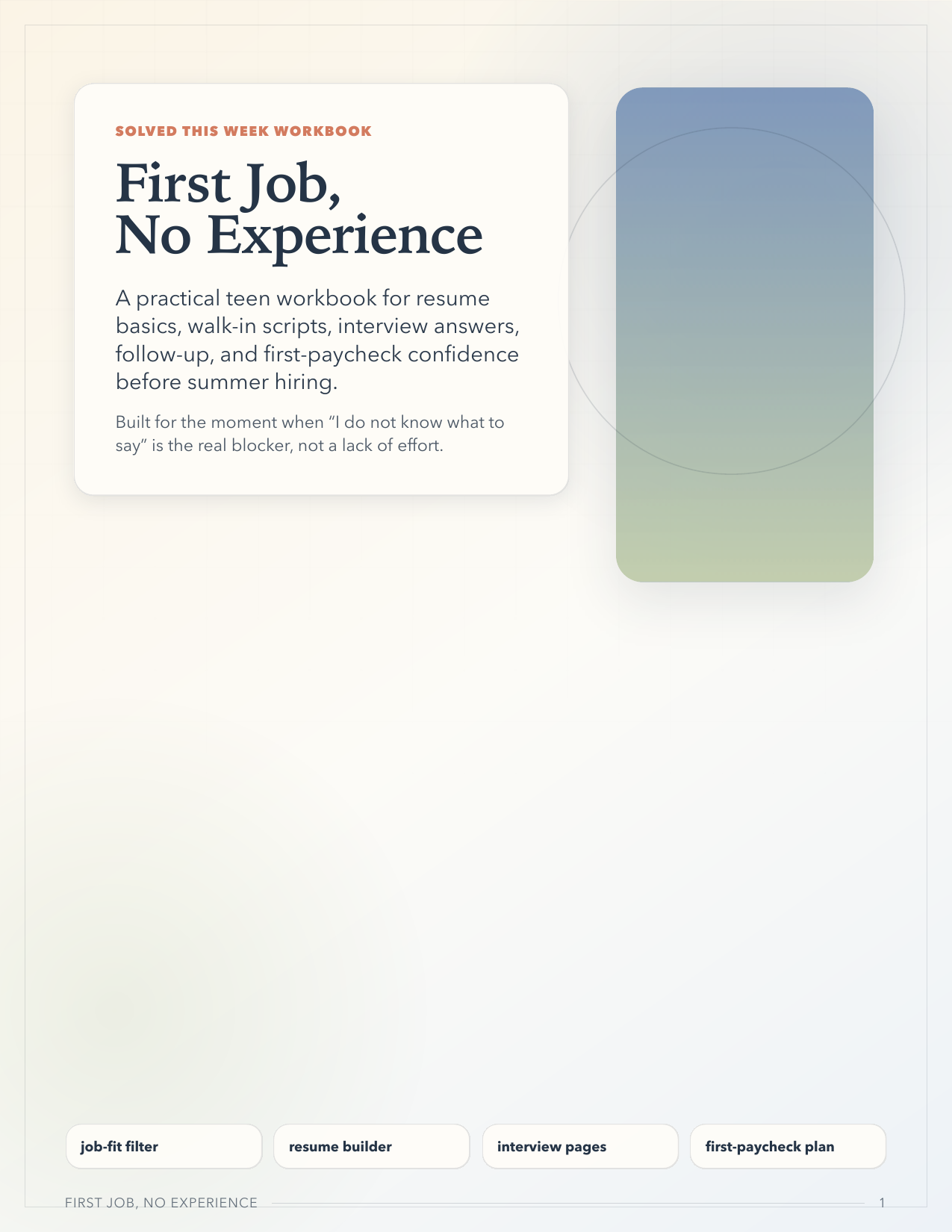 First Job, No Experience cover